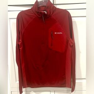 Columbia Brick Red Pullover Quarter Zip